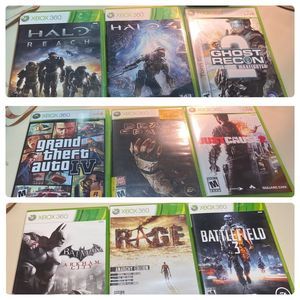 9 XBOX 360 Games CIB Manuals GTA IV Halo 4 Ghost Recon 2 Just Cause 2 Rage +